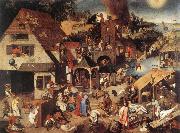 BRUEGHEL, Pieter the Younger Proverbs fd Spain oil painting reproduction